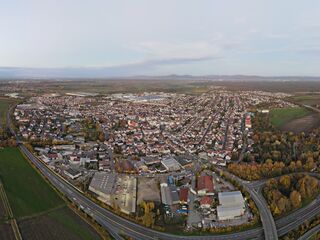 Panorama-Luftaufnahme von Bürstadt